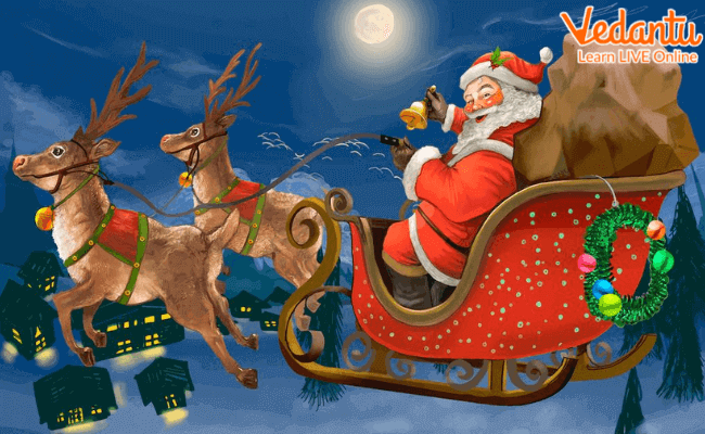 Rudolph Carrying Santa’s Sleigh