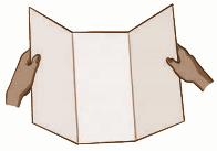 1. Take a rectangular piece of paper and fold the paper into three equal parts and then unfold it