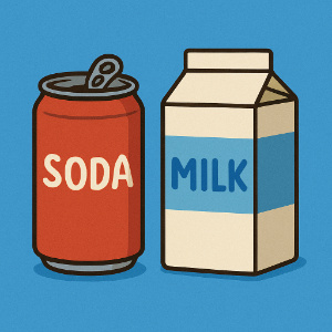 Drinking milk is (healthy / healthier) than drinking soda