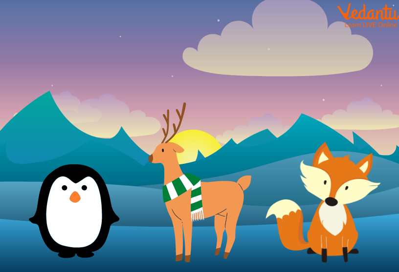 Penguin, Reindeer, and Fox