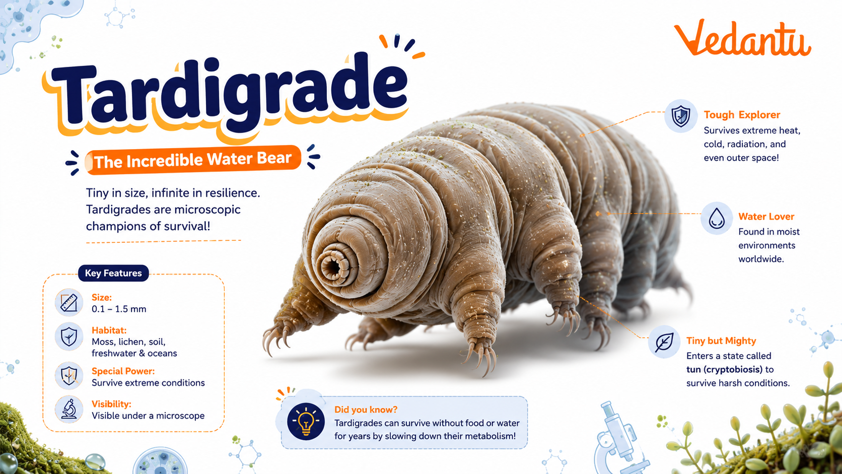 Tardigrade microscopic water bear animal