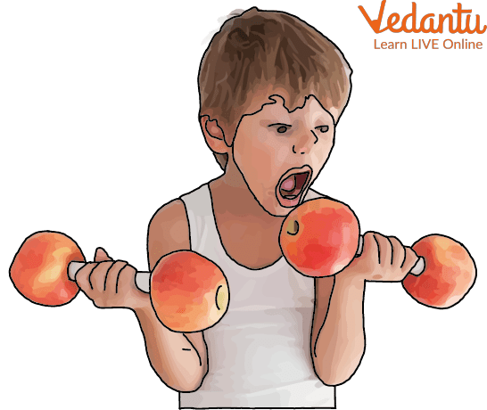 Strong kid by Eating Fruits