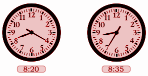Raghav leaves home at 8:20 AM and returns back at 8:35 AM.