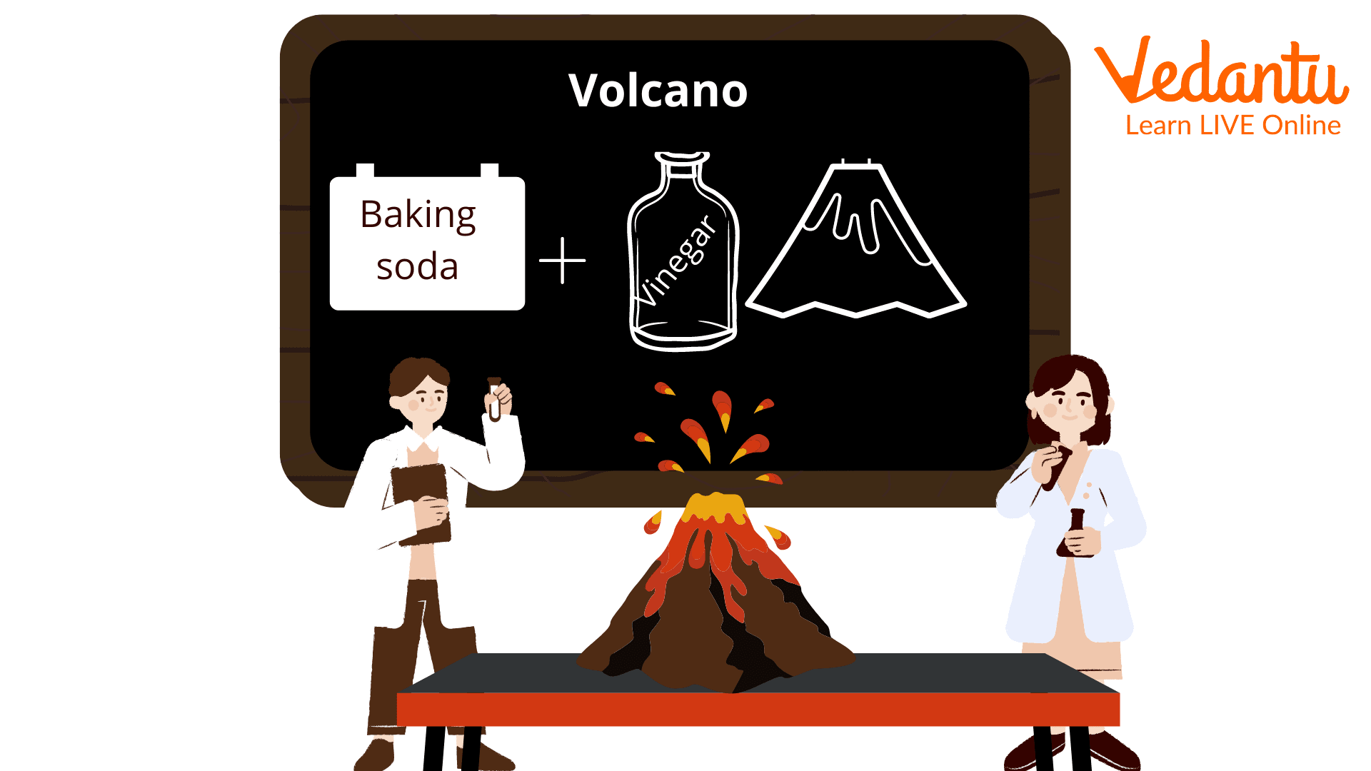 Making a volcano for kids