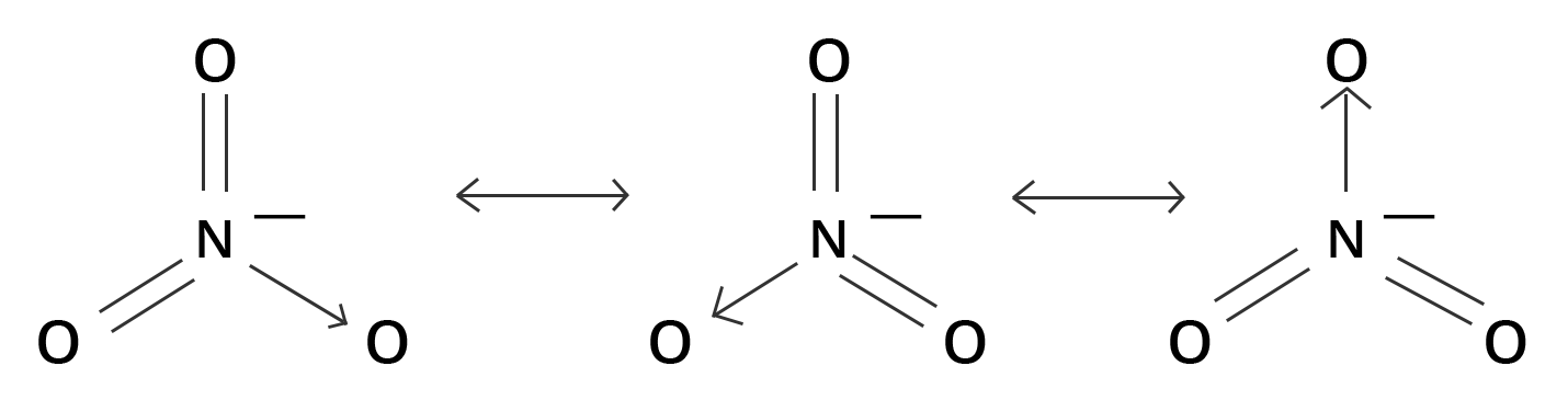 Resonating structure of nitrate ion
