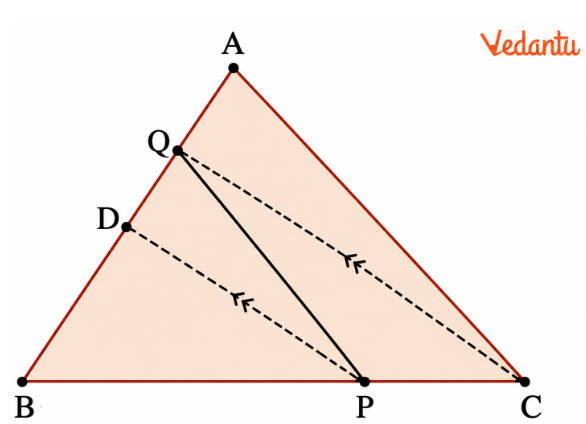 In ΔABC, D is the midpoint of AB. P is any point on BC, and Q is a point on AB such that CQ ∥ PD. PQ is joined (Fig. 6.34). Prove that Area (ΔBPQ) = ½ Area (ΔABC).