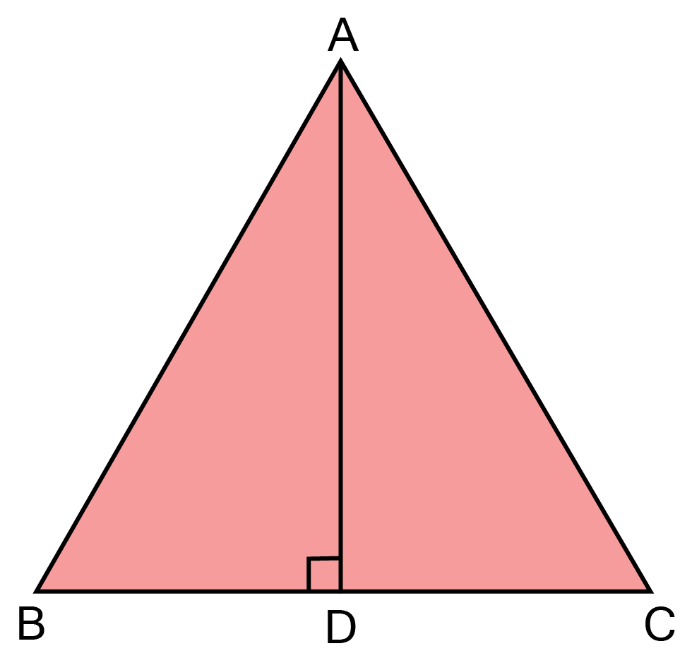$\vartriangle {\text{ABC}}$, the median AD is $ \bot $ to BC