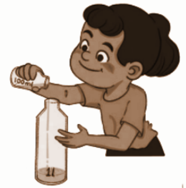 How many 100 ml bottles will fill a 1 l bottle.