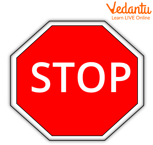 Stop sign board in octagon shape