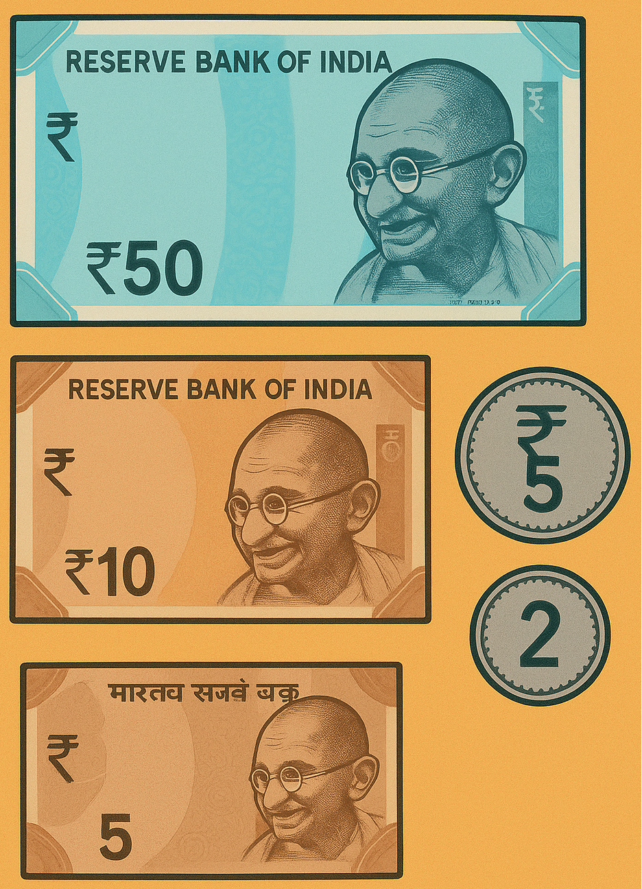 1. Count the money and write the total amount