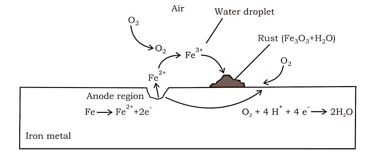 A redox process and the development of an electrochemical cell on iron metal