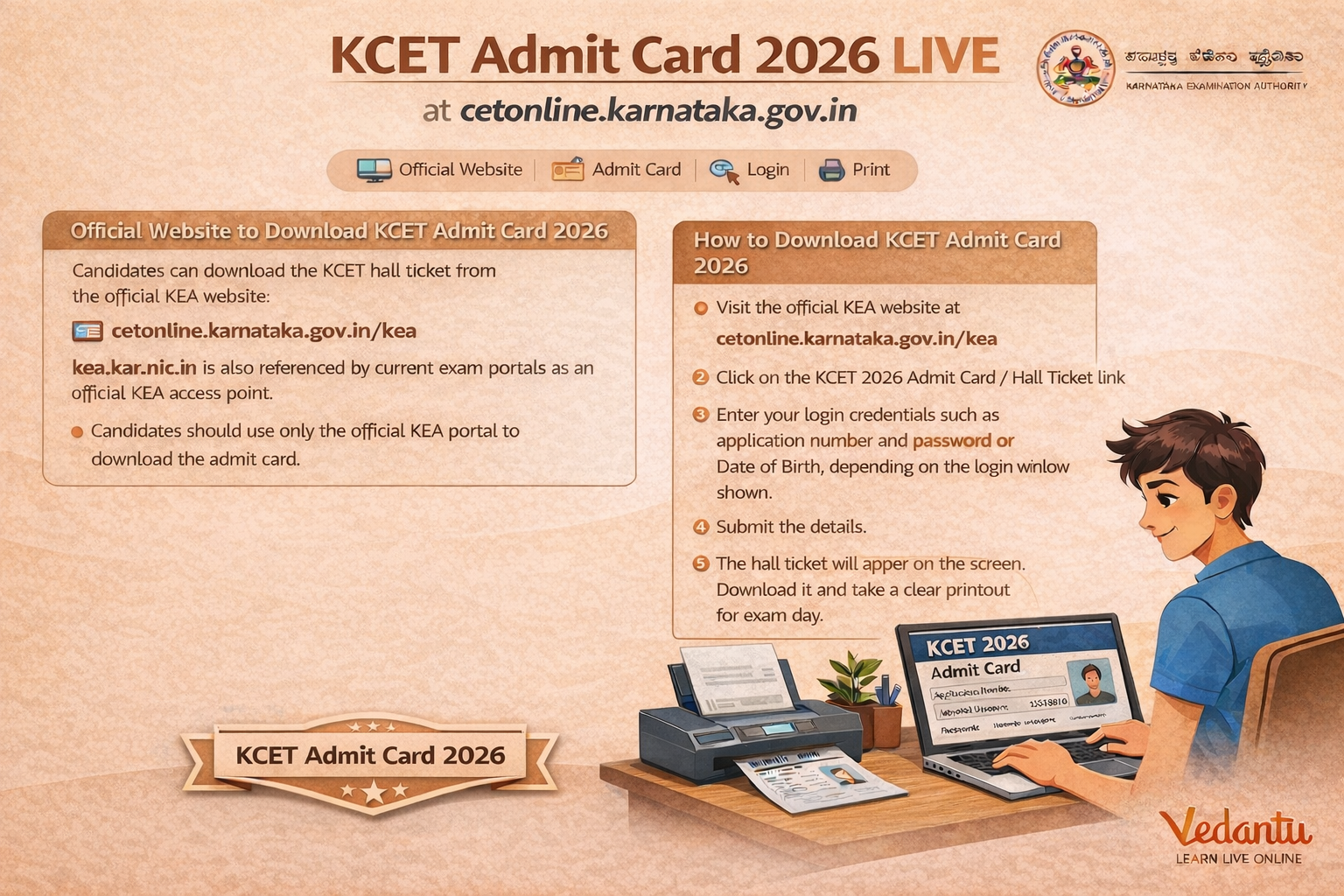 KCET Admit Card 2026 Live