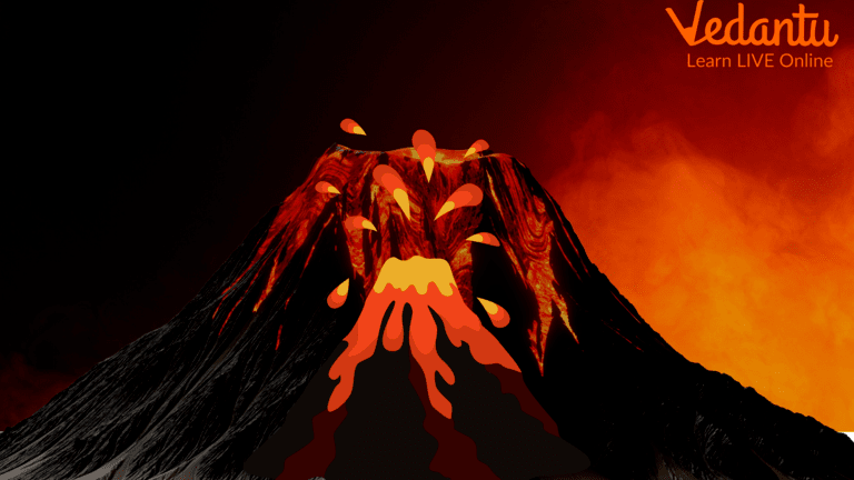 An erupting volcano for kids
