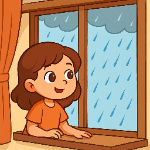 6. Because it was raining outside.