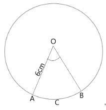 Circle with center O and radius 6 cm