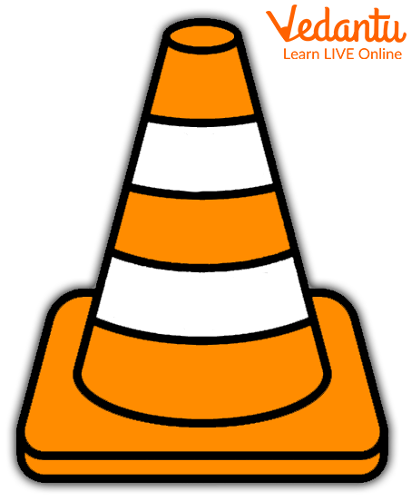 A cone shape traffic cones