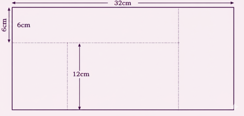 Find the area of the following figure with the dimensions as marked in the figure