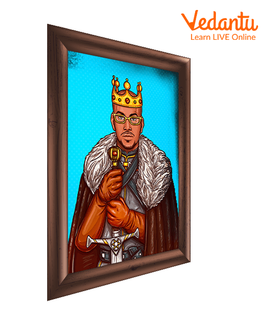 The painting of the king.