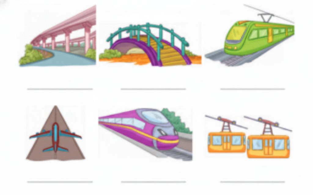 Images showing different modes of traveling