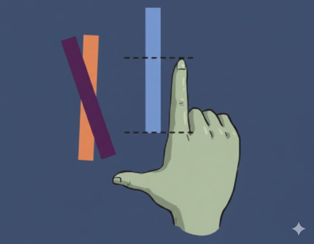 the paper strip on your index finger and tear off the extra strip extending above your fingers