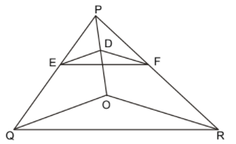 Combination of triangles POQ, POR and QOR having common point O