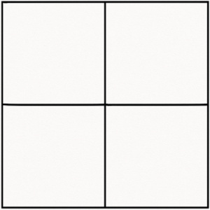a square divided into 4 equal parts