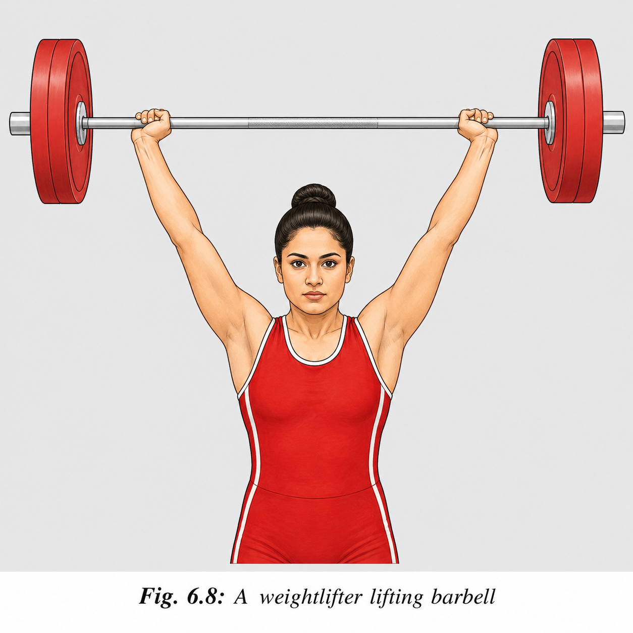 the weightlifter is not doing any work on the barbell while holding it steady.png