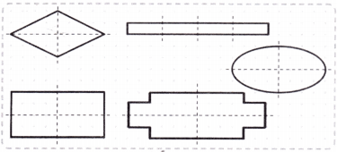 shapes Divided in 4 equal parts/quarters