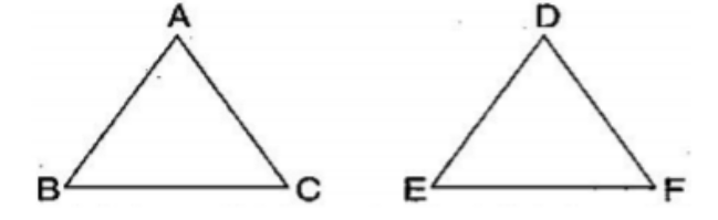 Triangles ABC and DEF with equal area