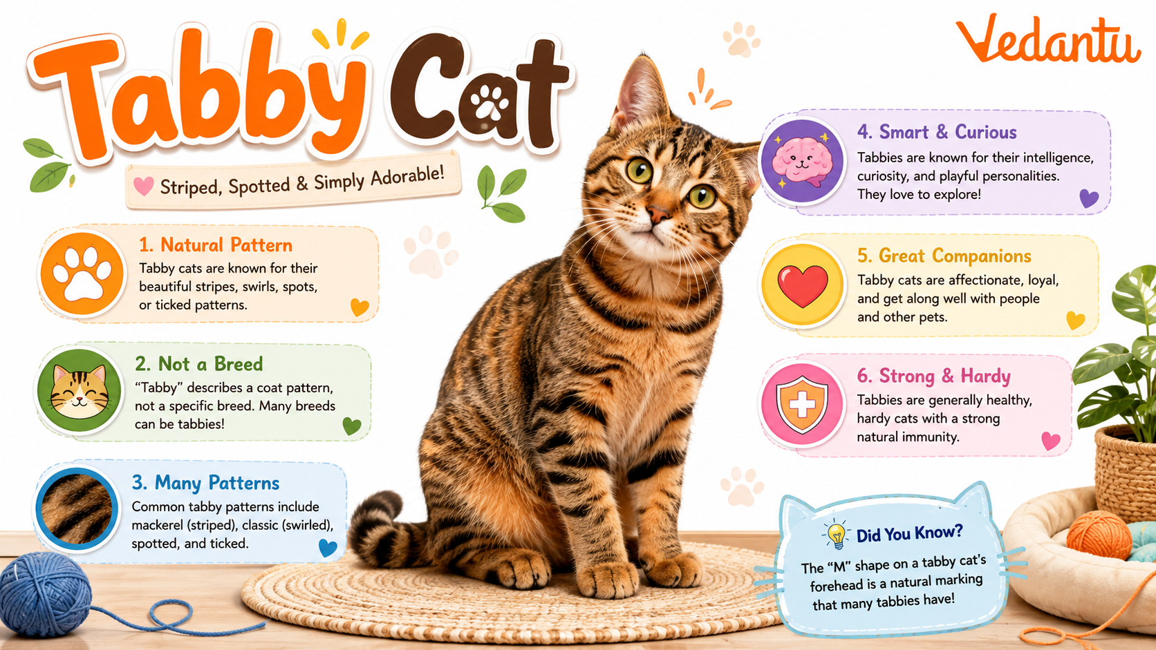 Tabby Cat with striped coat pattern