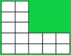 Combination of squares arranged in L-shape