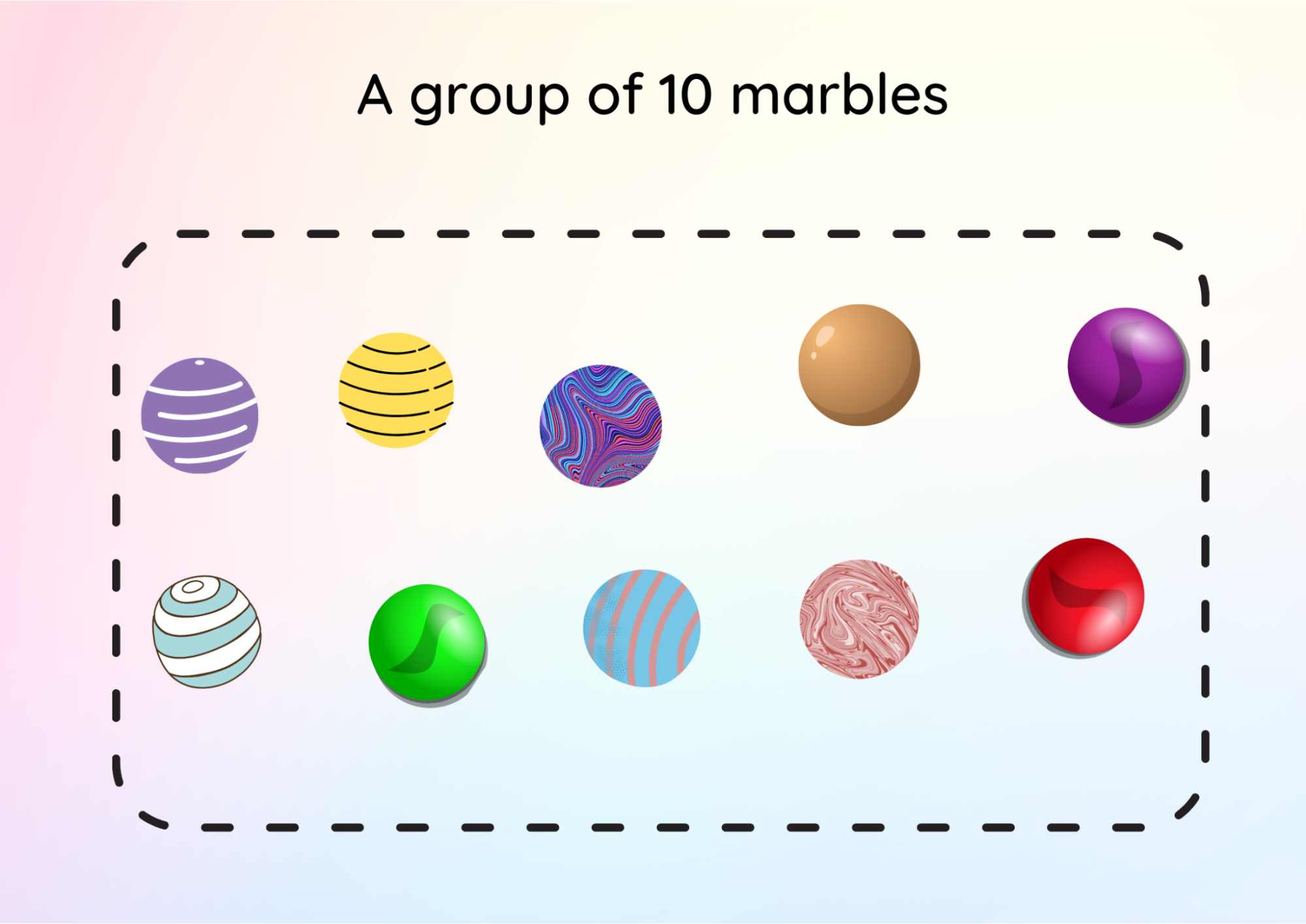 The Image Shows a Group of 10 Objects
