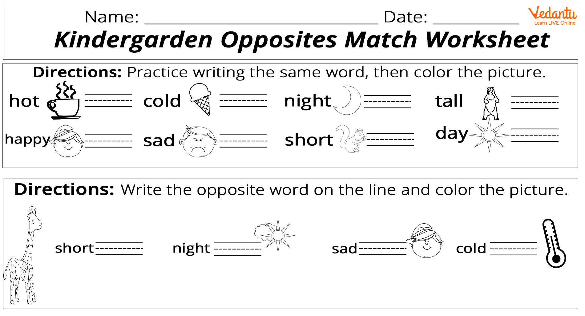 Tall and Short - Worksheet Digital