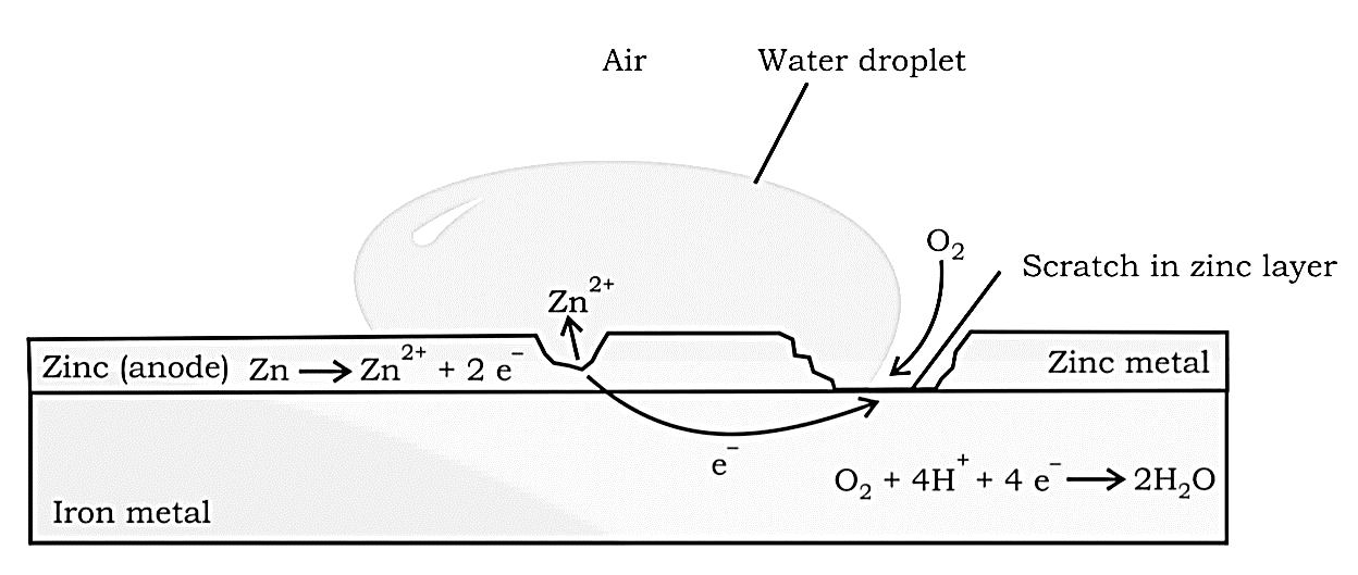 A redox process and the development of an electrochemical cell on  iron metal