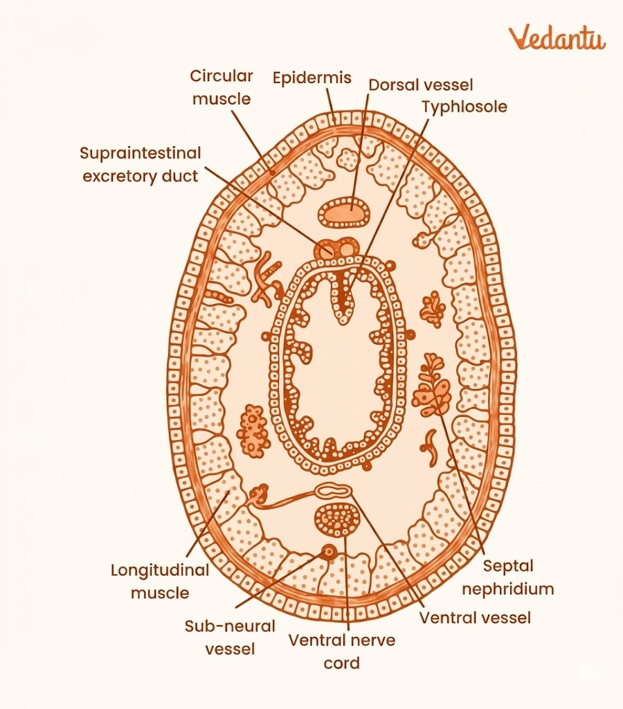Intestine of Earthworm