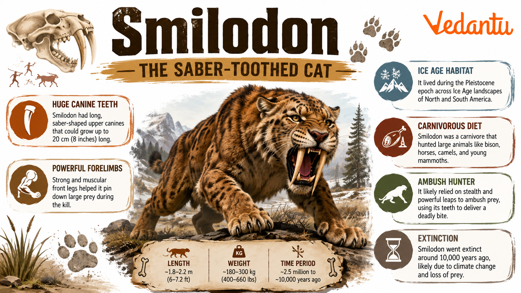 Smilodon prehistoric sabre-toothed cat