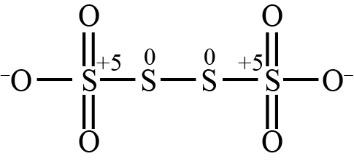 state of S in Tetrathionate ion