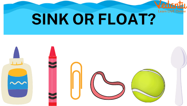 Experiment for checking the floating or sinking objects.