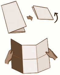 3. Fold the paper back into three equal parts like before, and then fold it in half