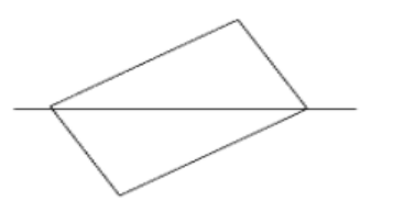 षट्भुज जिसमें केवल दो ही सममित रेखाएँ है