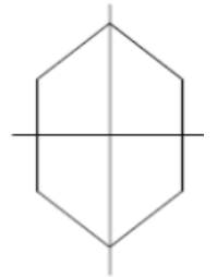 षट्भुज जिसमें  6 सममित रेखाएँ है