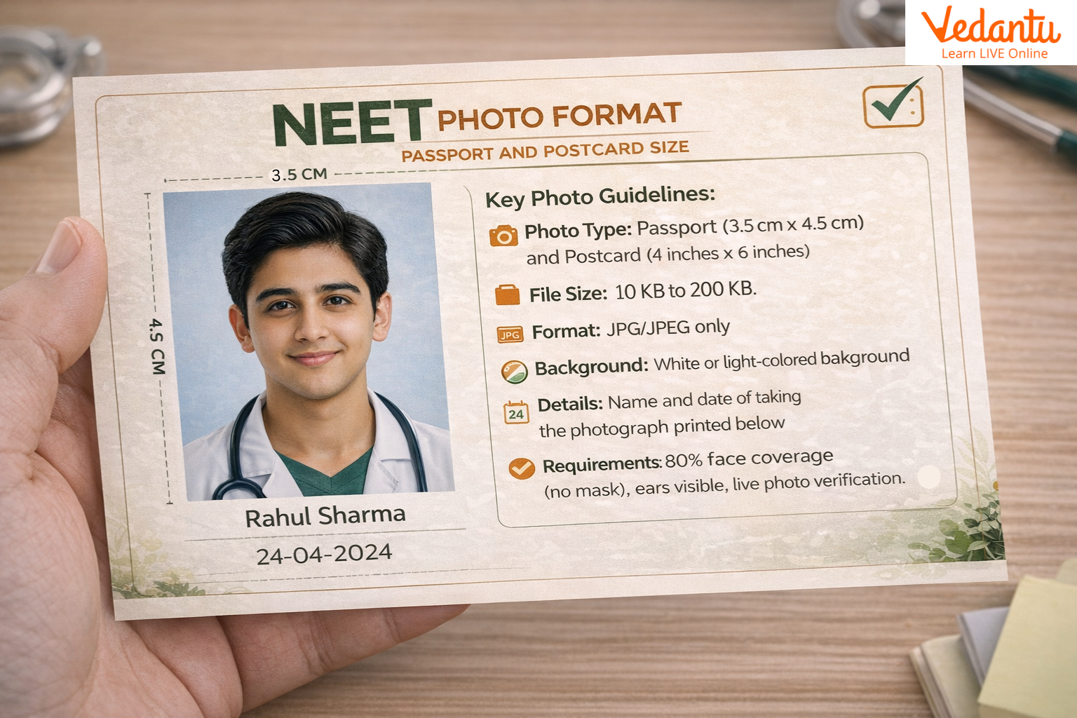 Postcard Size Photo for NEET 2026
