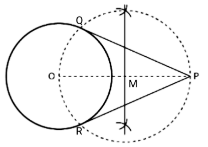 Construction of pair of tangents to a circle