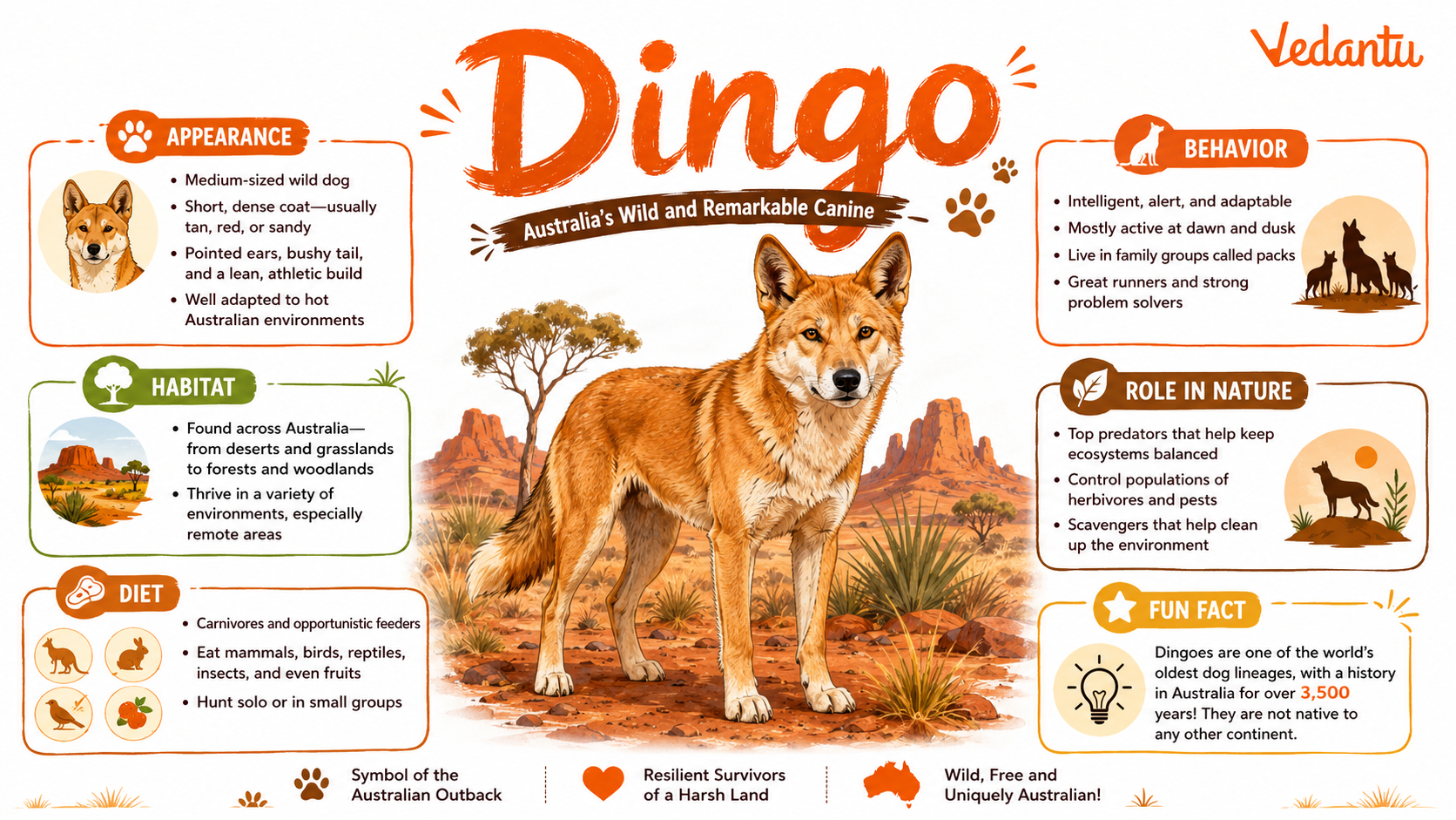 Dingo wild dog in Australian habitat