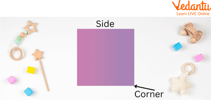 Corner and sides of plane shapes