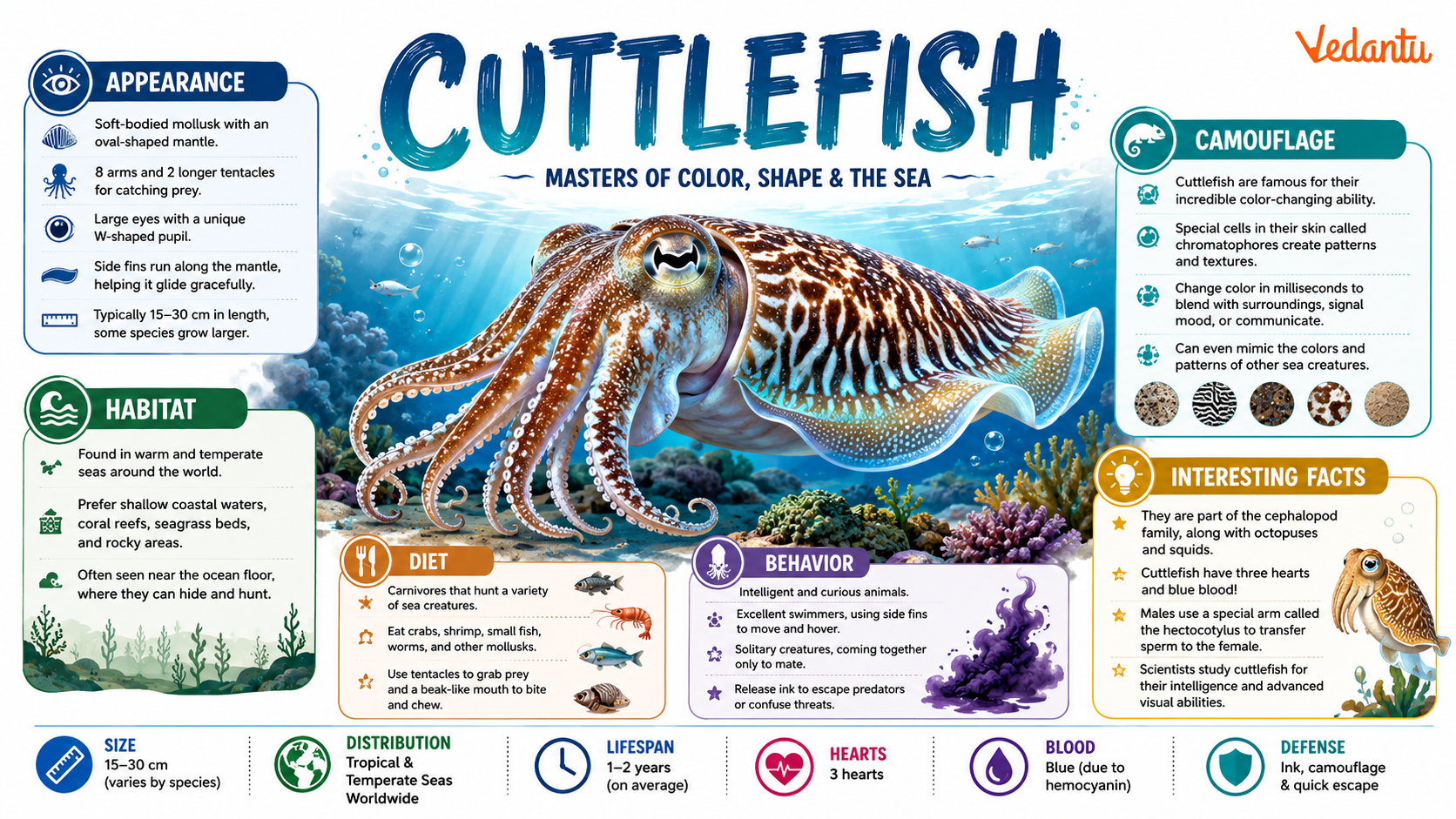 Cuttlefish swimming in the ocean