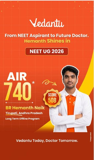 NEET 2026 Success from Vedantu Tirupati Centre