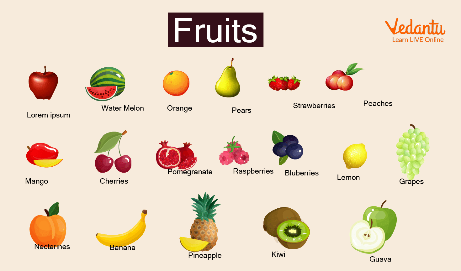 Variety of Fruits