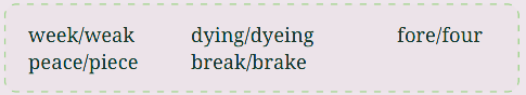 Fill in the blanks in the following sentences by choosing the correct word pairs from the box given below.