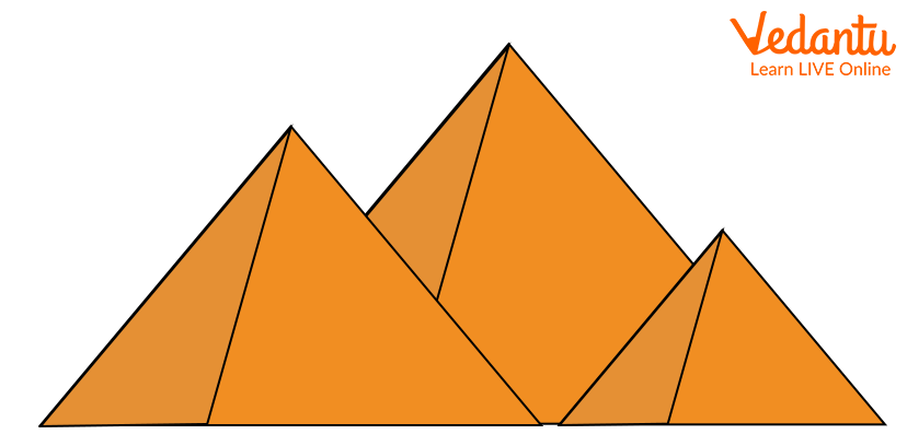Pyramids in triangular shape
